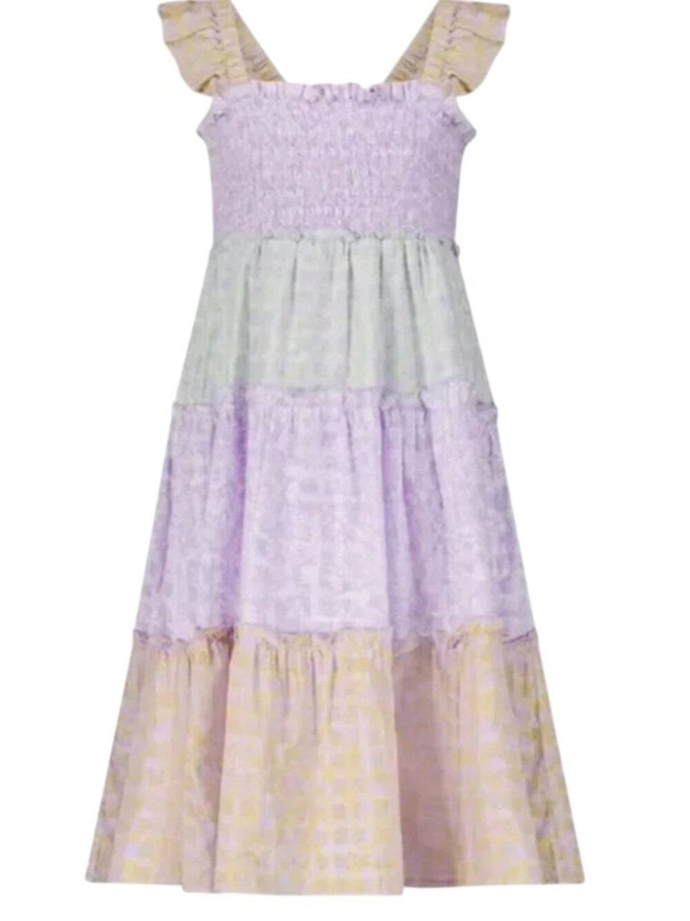 NWT Roller Rabbit girls Ismay Ceri Dress size 8 floral smocked pastel patchwork